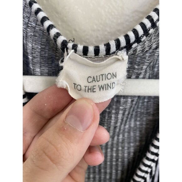 Caution To The Wind womens Black striped pantsuit Small sleeve less rayon - Picture 3 of 6